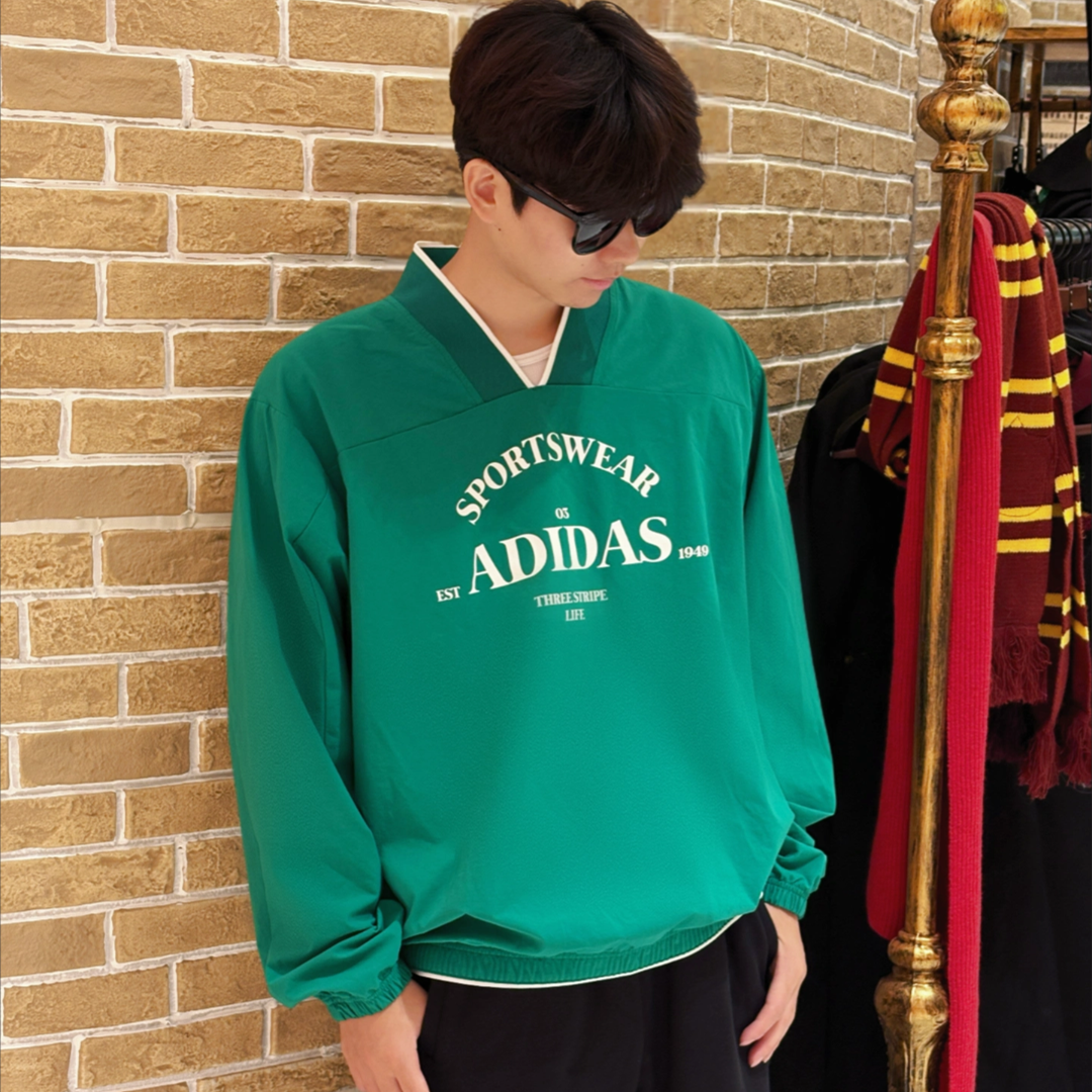 Adidas阿迪达斯男卫衣春季新款运动时尚透气宽松V领套头衫 JE3668