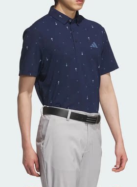 Adidas阿迪达斯夏季男士半袖满印logo透气短袖POLO衫T恤 JF6300