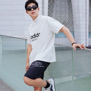 T恤 Adidas阿迪達(dá)斯BASKETBALL籃球系列寬松純棉男女短袖 IA3448