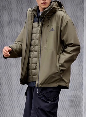 ADIDAS阿迪达斯羽绒服男子运动服保暖鹅绒内胆三合一外套 JM9136