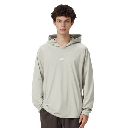 Adidas阿迪达斯男士连帽运动训练篮球网眼透气卫衣长袖T恤 JW1355