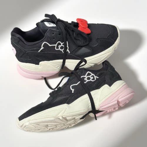 阿迪达斯三叶草女鞋FALCON复古经典网面透气休闲运动老爹鞋IG6788