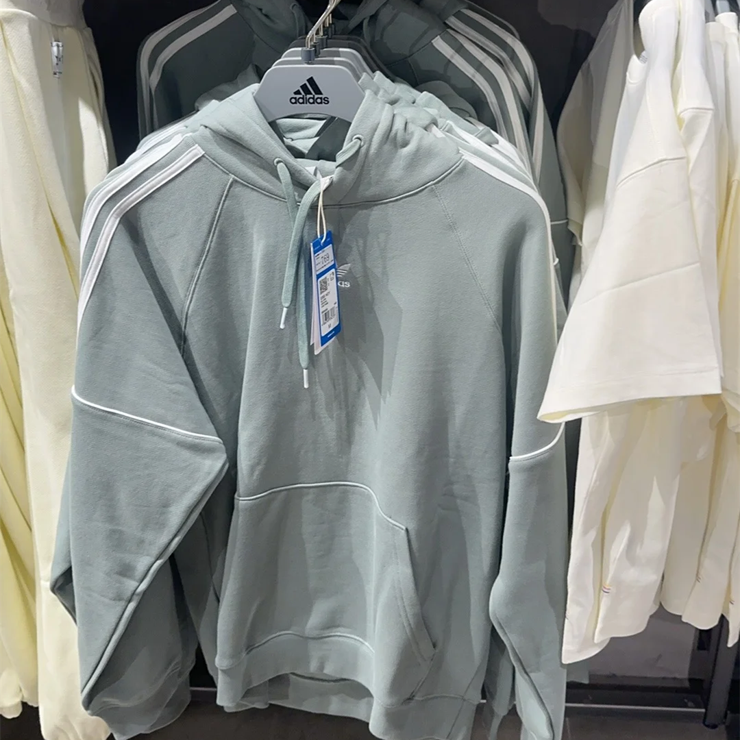 阿迪达斯三叶草男子运动休闲宽松针织连帽套头衫卫衣上衣 IB8688