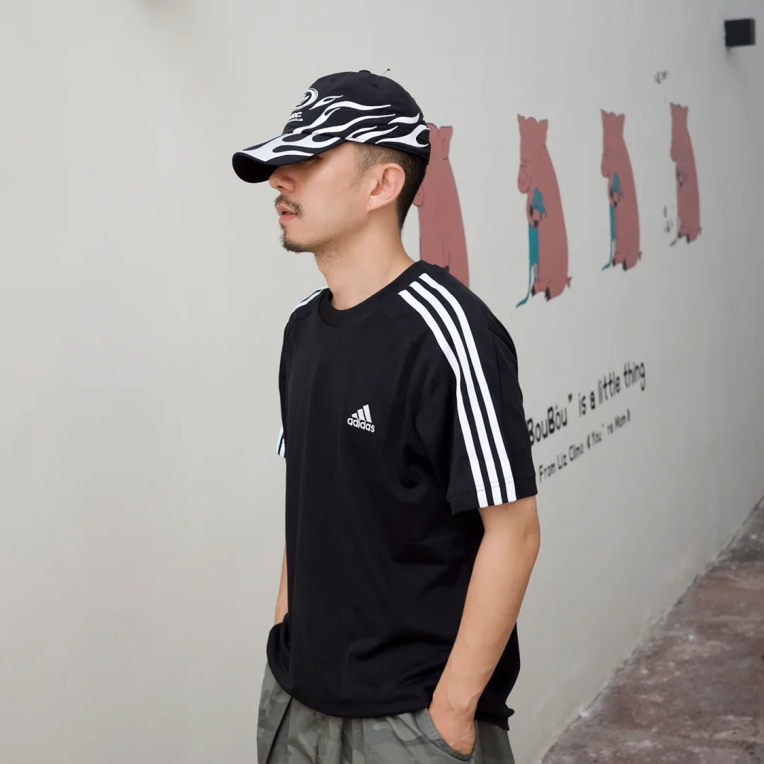 ADIDAS阿迪达斯短袖男T恤夏季新款宽松跑步运动服纯棉半袖 IC9334