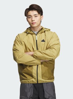 Adidas/阿迪达斯男子夏季新款连帽速干运动休闲外套夹克 JI8659