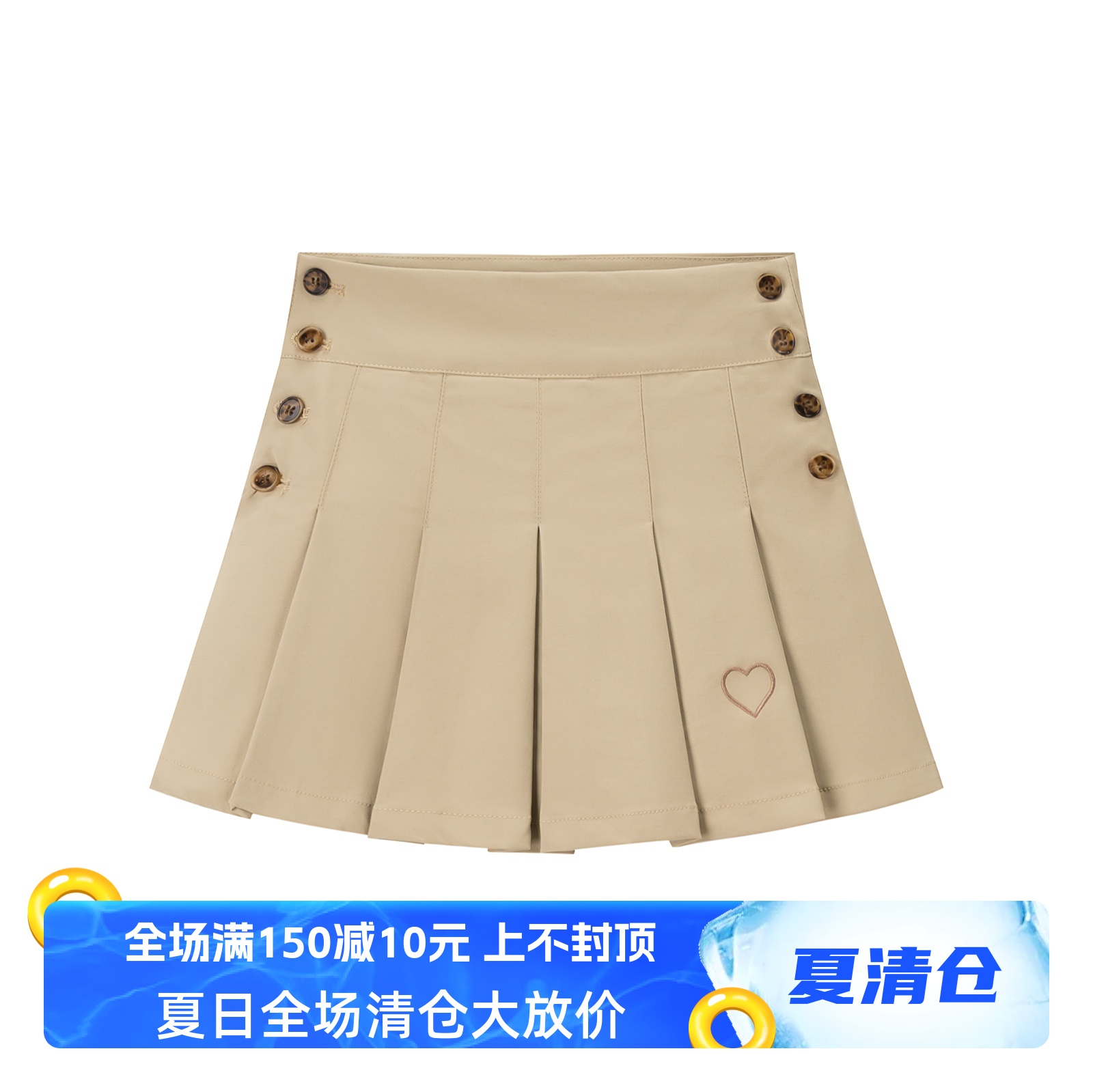 2025夏季新款童装 法式TR斜纹百褶短裙女童学院风高腰半身裙