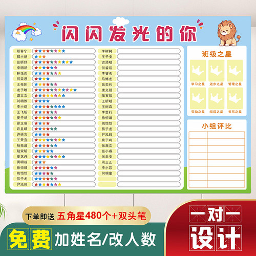 班级评比栏墙贴教室积分榜文化墙