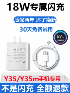 适用vivoY35充电器线数据线快充y35m原装 充电线y35闪充线18W手机闪充头快充充电器线