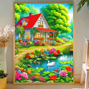 春日私语十字绣2025新款线绣客厅小幅卧室满绣小件简单自己绣手工