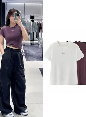 【商场同款】现货M家2026夏新品修身圆领短款正肩T恤 MBF2TEE007