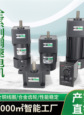单相调速电机6-400W 全铜线圈微型小型齿轮减速电机交流220v/380V