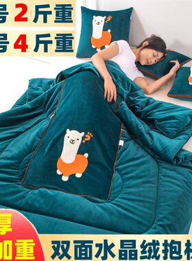 加厚冬季抱枕被两用午睡车载枕头