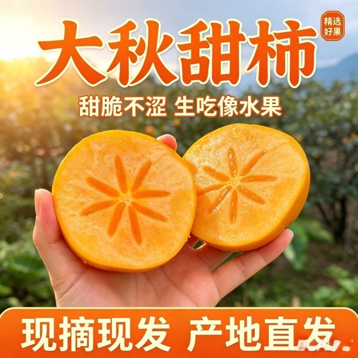 顺丰】山西太秋甜柿现摘脆甜大果