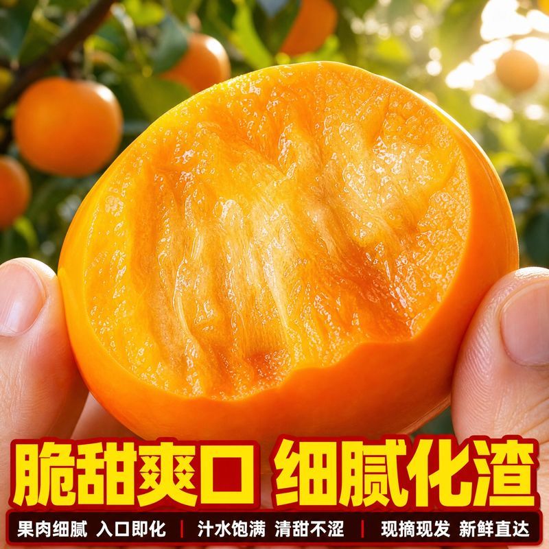 山西临猗县正宗高山早秋脆柿现摘