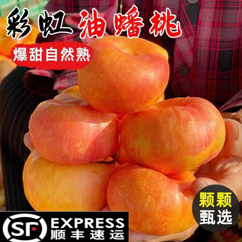 顺丰抢现货彩虹奶油油蟠桃现摘纯甜新鲜应季水果黄油桃孕妇扁桃子