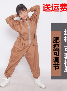 纯棉连体爬服男全身防脏罩衣女春秋哈衣冬季棉衣外套易洗儿童罩衣