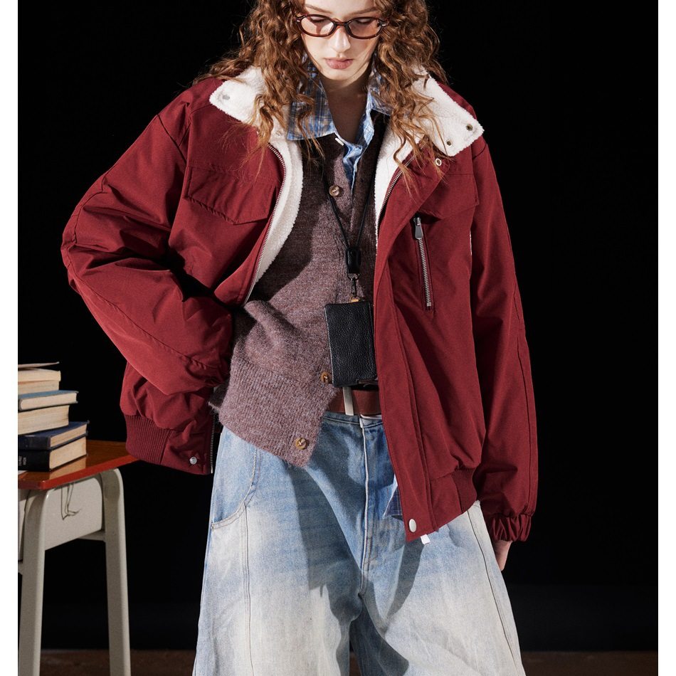 Bclz立领棉服男女冬季加绒工装