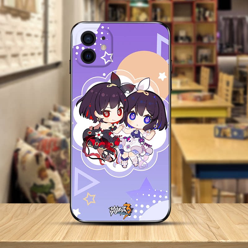 适用苹果14/13promax手机壳崩坏3iPhone6/7/8plus/XRXSMAX定制SE3任意机型卡通同款周边全包防摔磨砂硅胶软壳