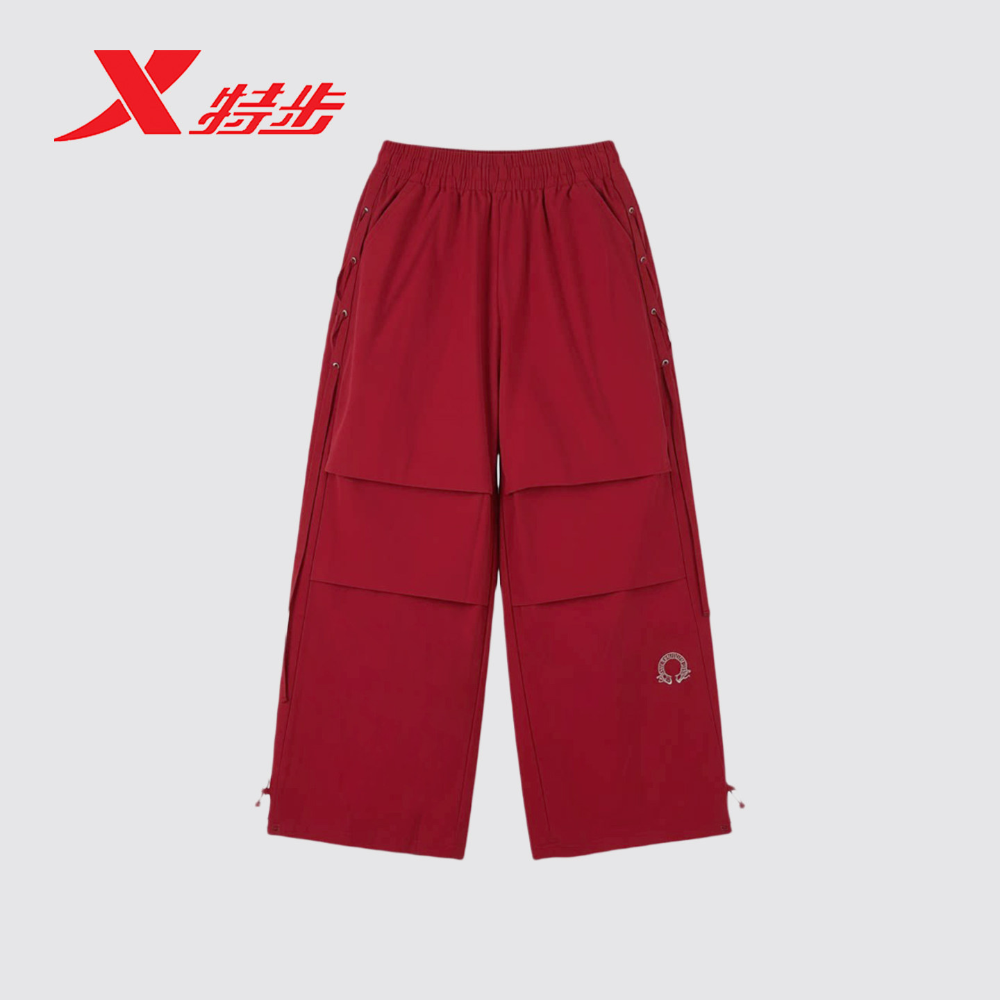 特步女款运动裤梭织长裤2026夏季新款宽松休闲阔腿裤舞蹈运动女裤