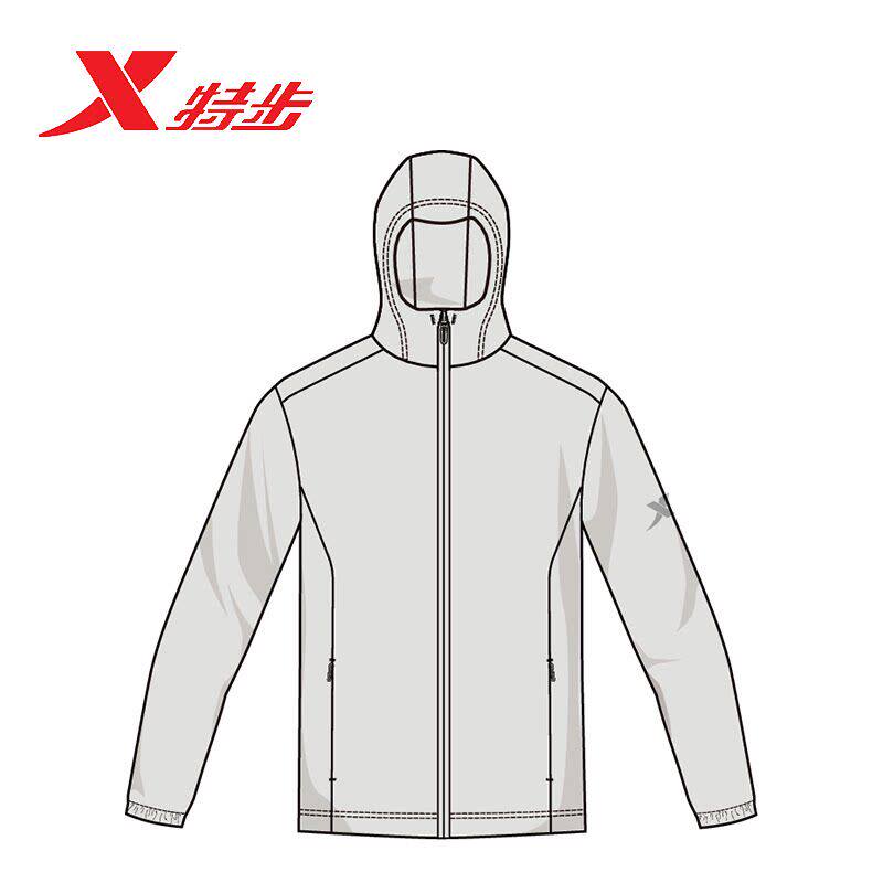 特步风衣男款2026夏季新款单层薄款针织连帽上衣外套974229940473