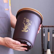 新款加厚树脂兰花专用盆仿紫砂加深简约君子兰仿陶瓷塑料花盆特价