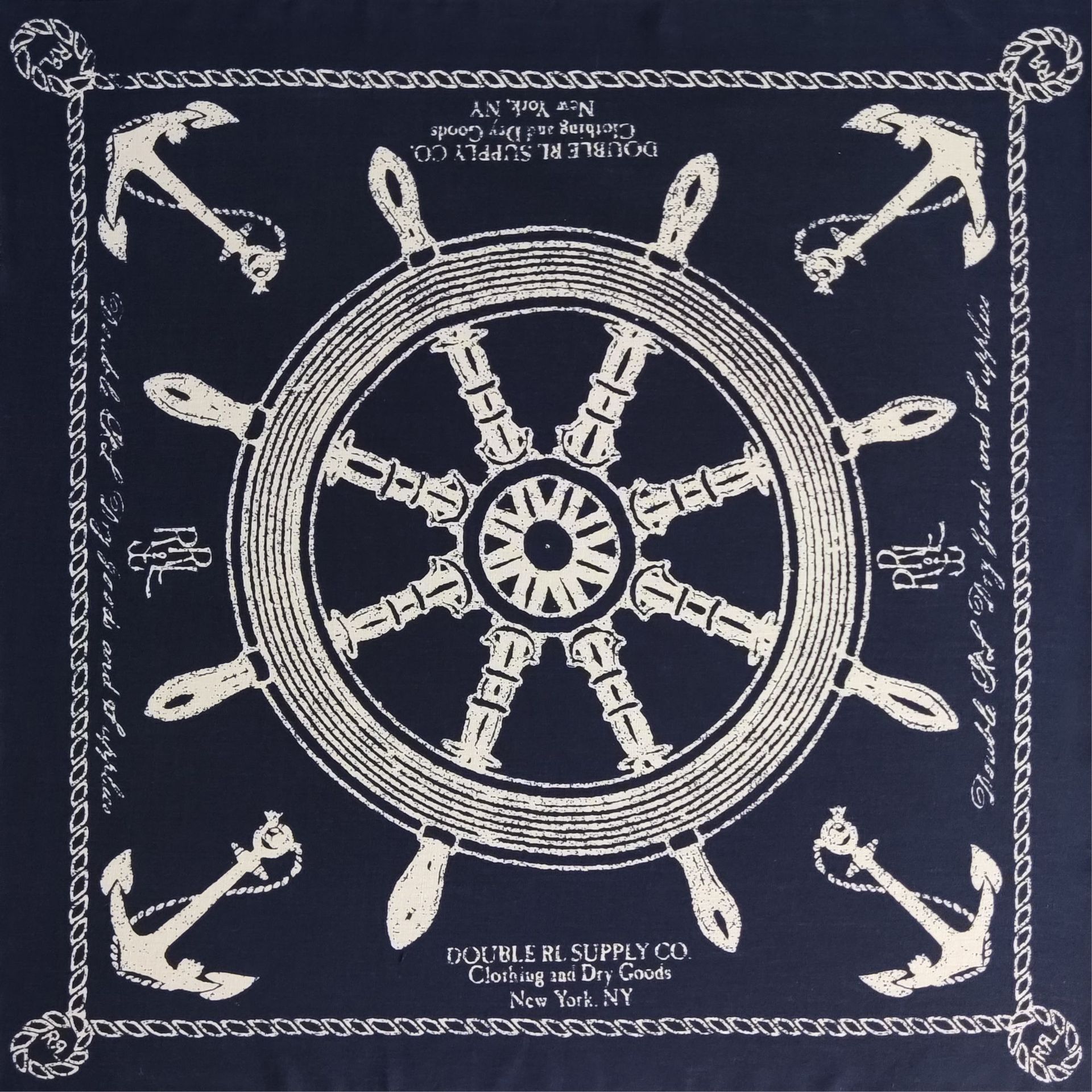 日式复古vintage水手船舵方巾机车领巾摩托骑行面巾嘻哈街头发带