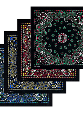 RRL阿美咔叽原彩色腰果花方巾嘻哈hiphop街舞演出头巾发带ins领巾