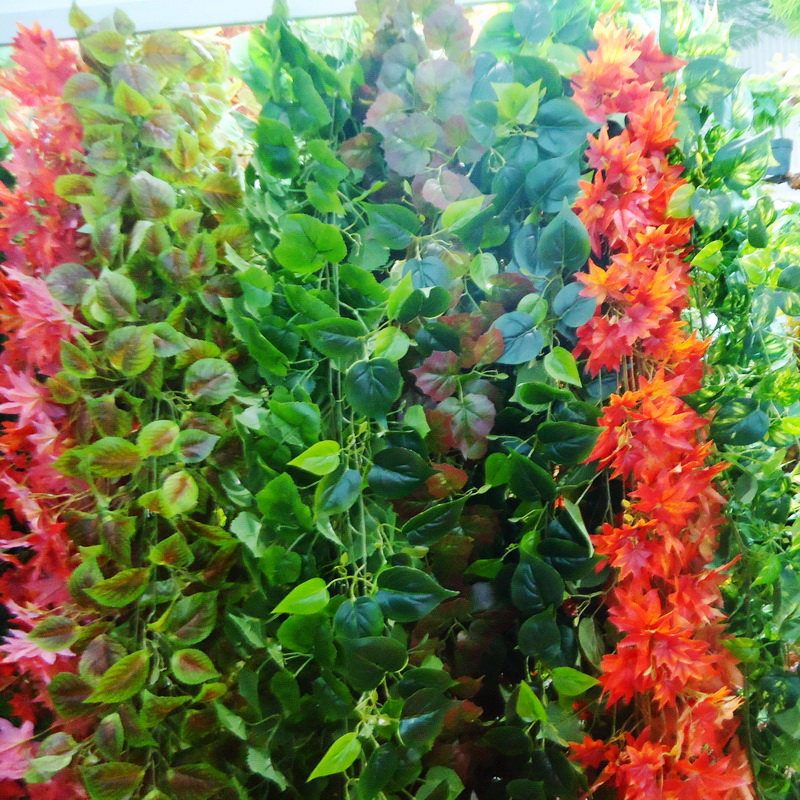 仿真葡萄叶子串装饰藤条花藤水果假花卉草绿植物园艺壁挂吊顶管道