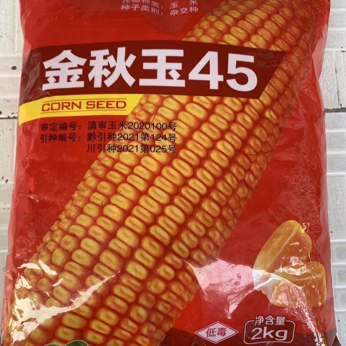 金秋玉45:云南高产优质抗病耐瘠薄玉米种子2kg正品原包装发货包