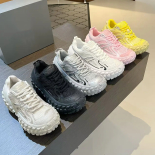 网面小个子厚底增高休闲老爹鞋 新款 女2025秋季 欧货巴黎轮胎榴莲鞋