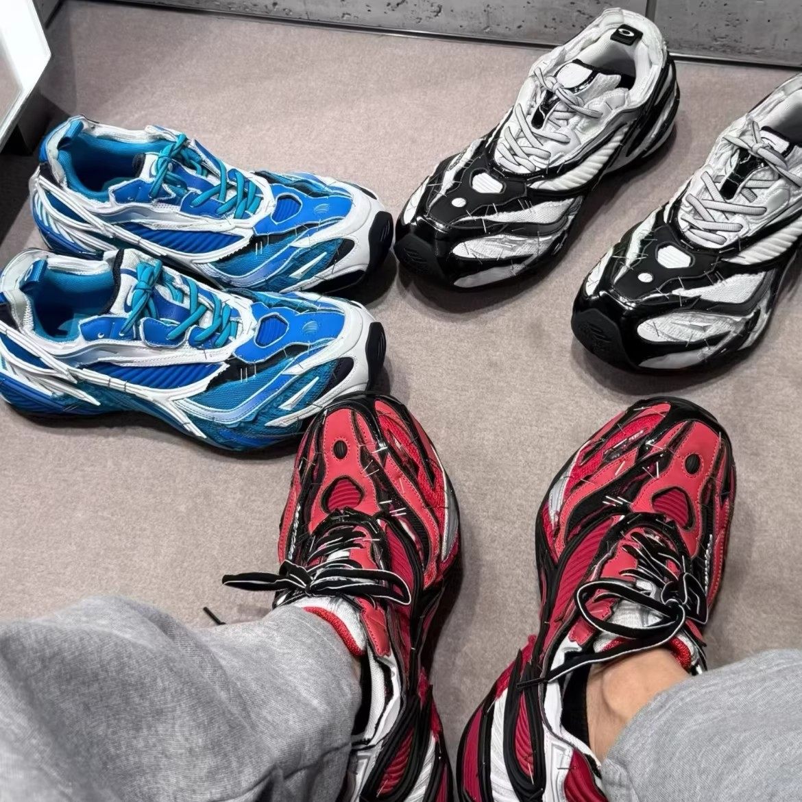 2026早春新款巴黎订书钉赛车老爹鞋女厚底增高休闲运动情侣鞋男潮,女鞋,时尚休闲鞋,淘宝优惠券,粉丝福利购,淘宝优惠卷