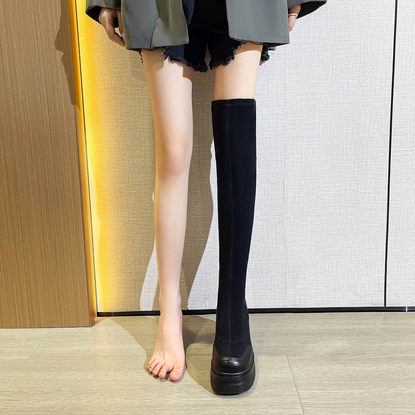 小个子长靴高筒弹力瘦瘦靴短靴