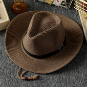 防晒帽夏季 可折叠太阳帽大头围帽子大檐草帽户外帽子男款 遮阳帽