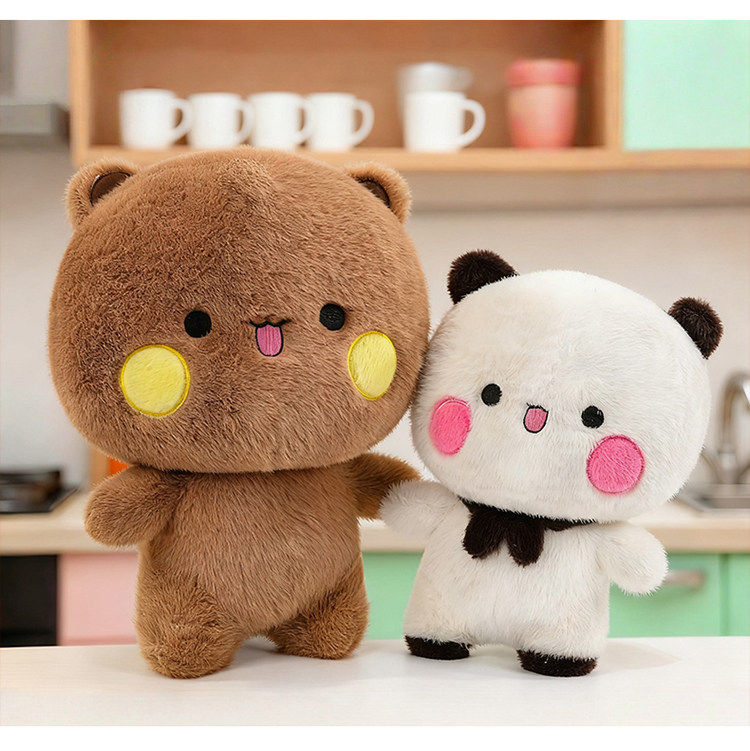 一二布布可爱卡通小熊熊猫毛绒玩具公仔情侣款布偶礼物