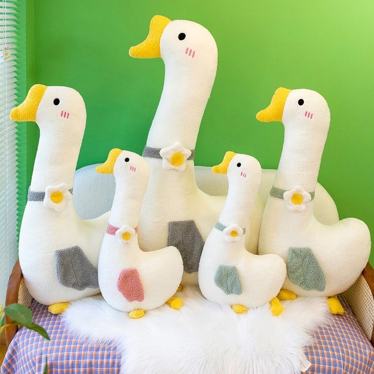 网红云朵大白鹅长条毛绒夹腿娃娃