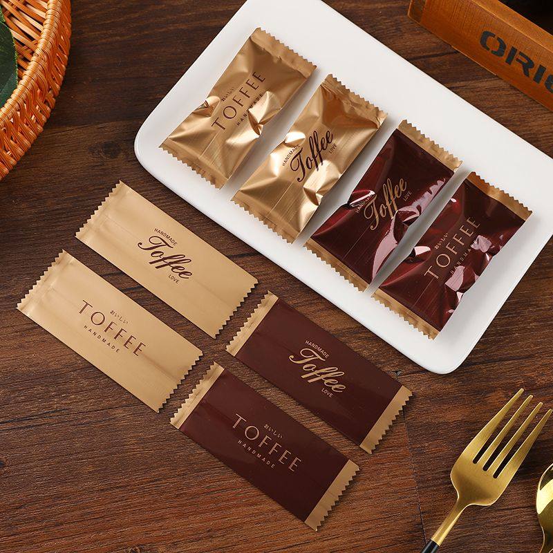 加厚太妃糖包装袋牛轧糖糖果袋烘焙海盐杏仁牛轧糖纸小机封袋