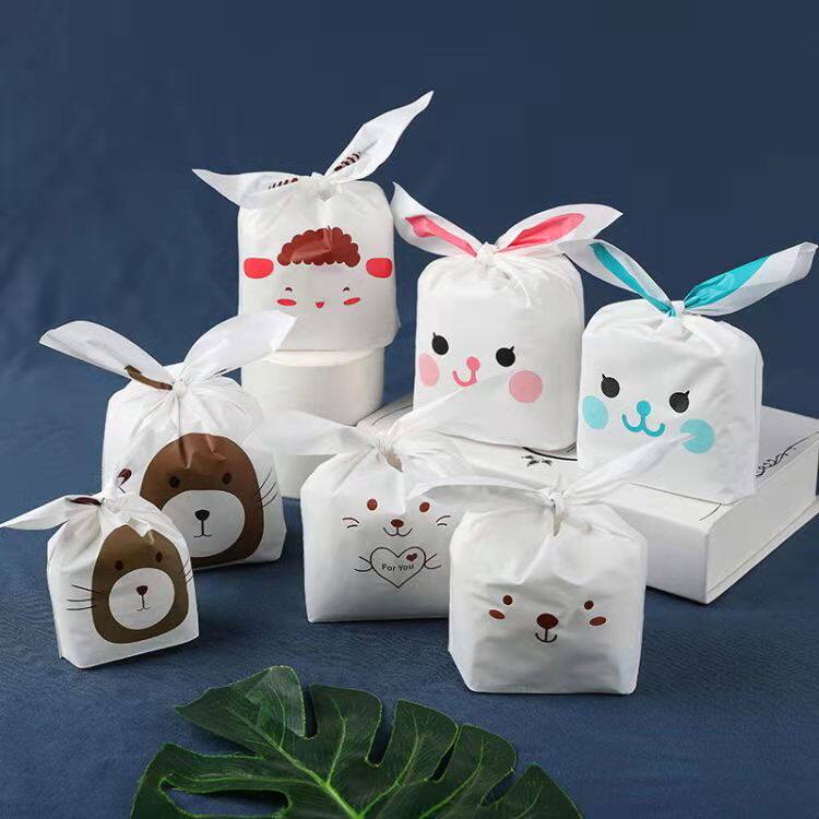 新款可爱长耳朵小兔子糖果袋 饼干袋 牛轧糖袋 点心包装袋 50/只