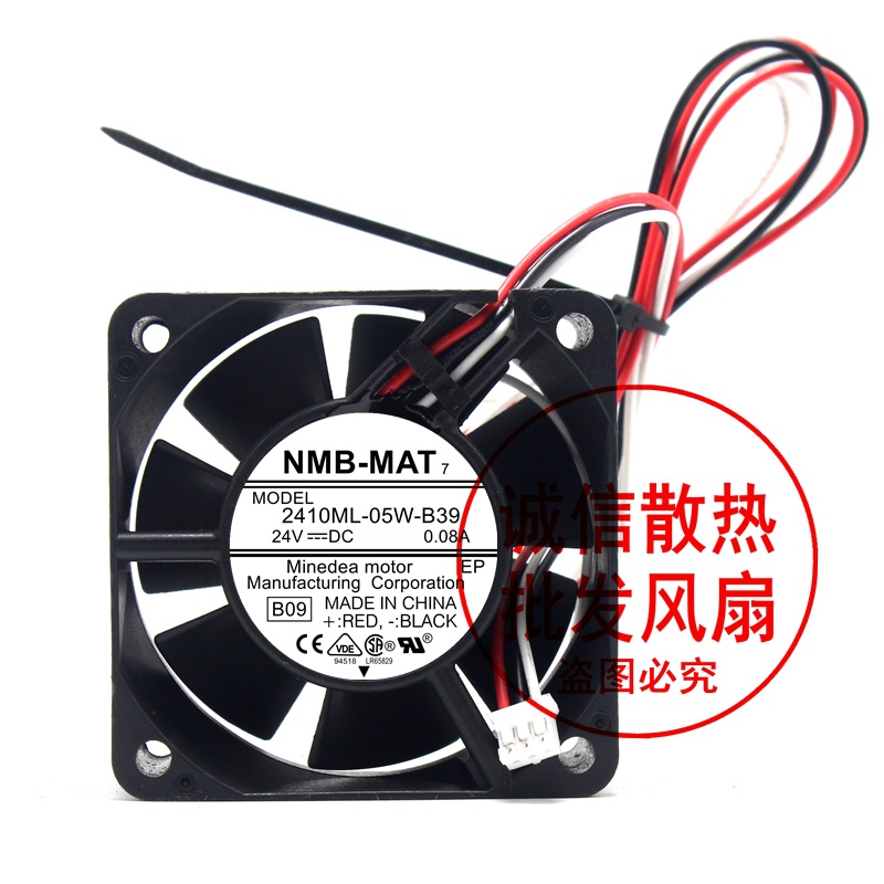 原装NMB-MAT6025 6CM  DC24V 0.08A 3线 2410ML-05W-B39 散热风扇