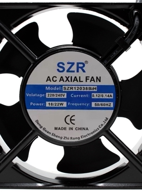 全新/SZR SZR12038B2H 220V 轴流设备交流机柜静音散热风扇12CM