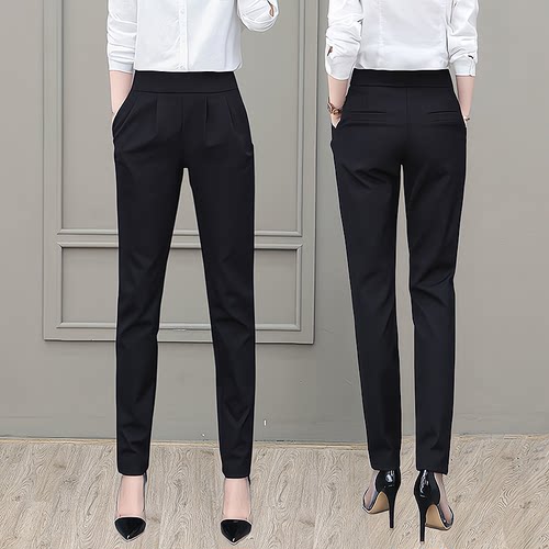 加绒高腰宽松哈伦西装秋新款