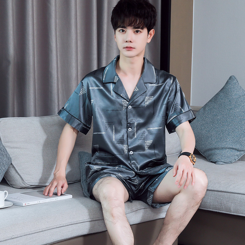 顿尼科男丝绸家居服套装
