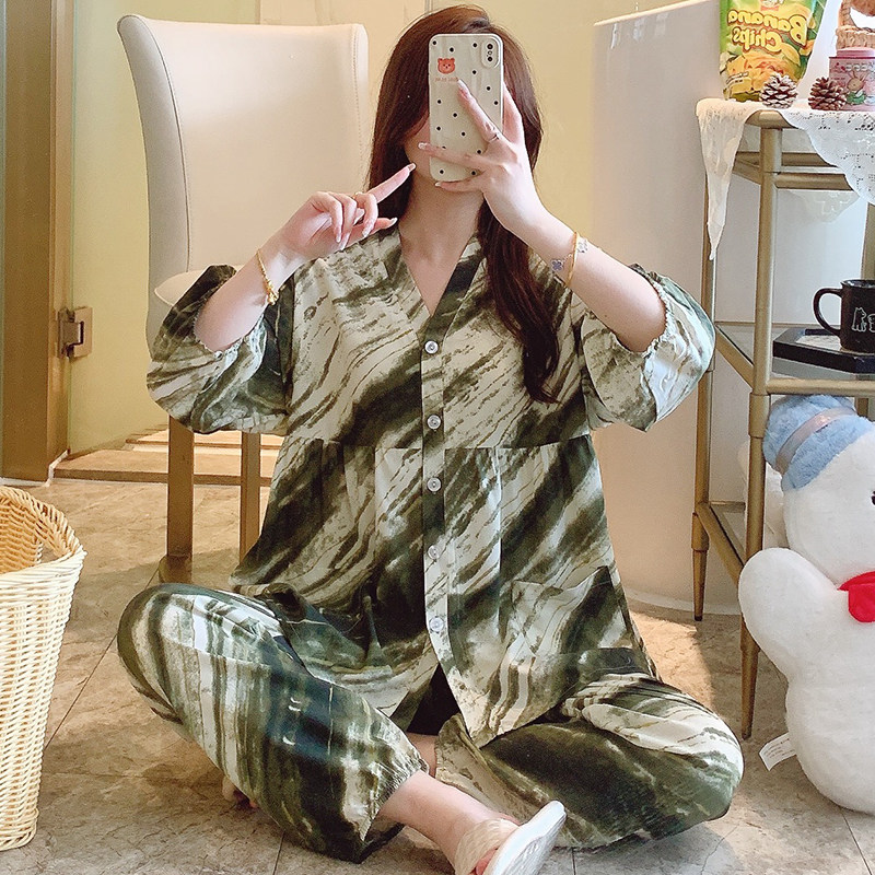 加大码女士睡衣套装甜美清新套装