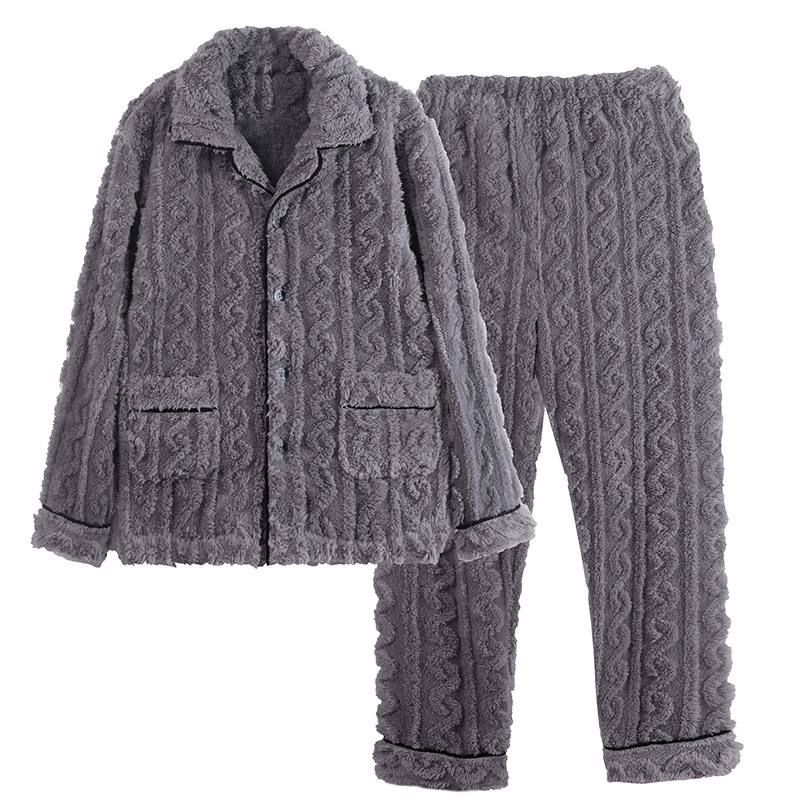 顿尼科男长毛绒家居服套装