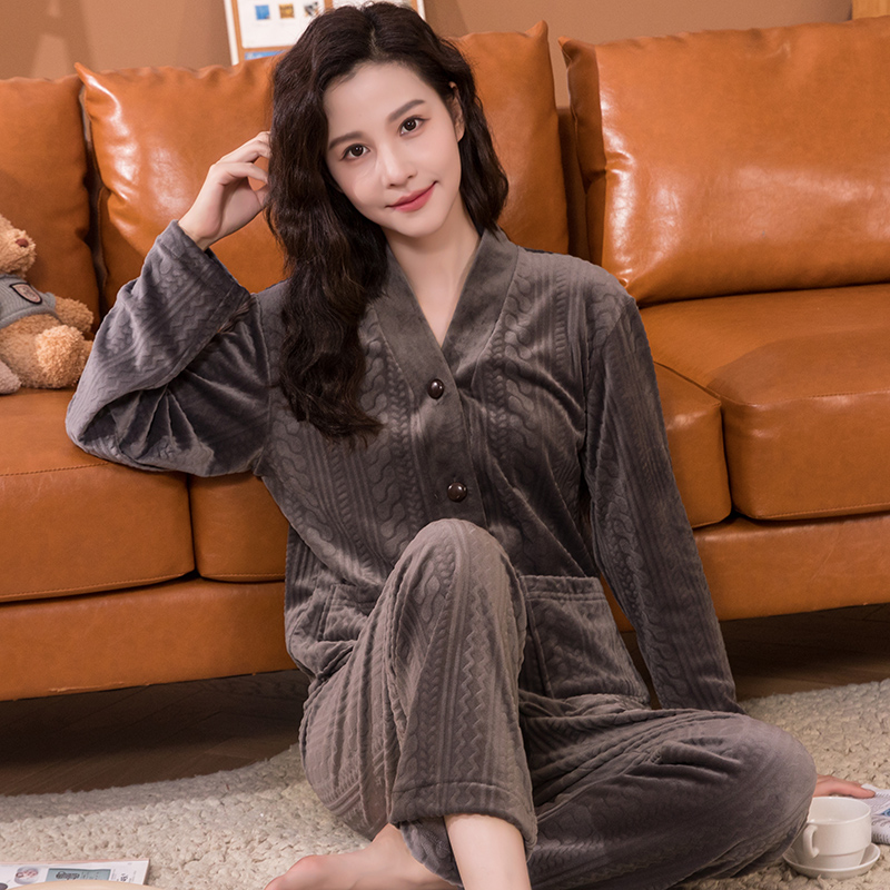 顿尼科女海岛绒家居服套装