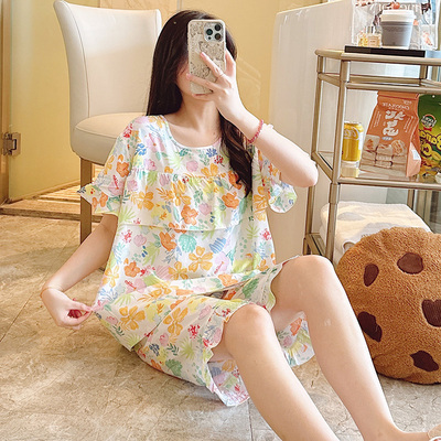 防凸点薄款棉绸女士睡衣套装