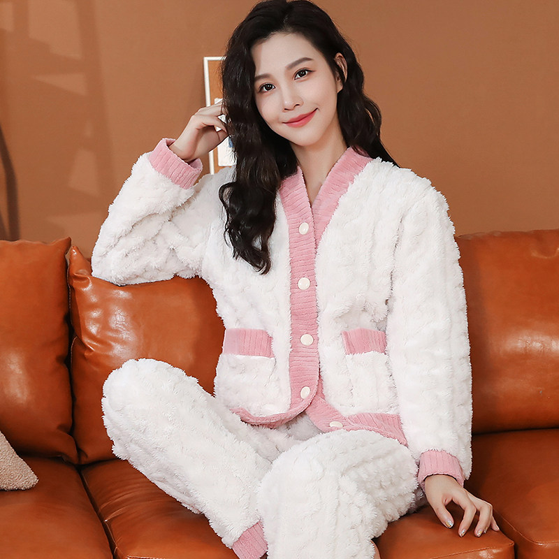 顿尼科女长毛绒家居服套装