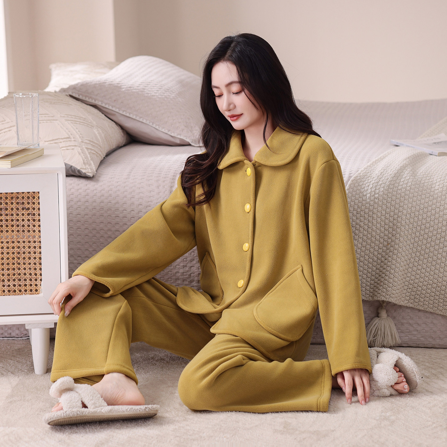 加厚保暖女士睡衣秋冬季长袖珊瑚绒女款可外穿奥粒绒高级感家居服,女士内衣/男士内衣/家居服,睡衣/家居服套装,淘宝优惠券,粉丝福利购,淘宝优惠卷