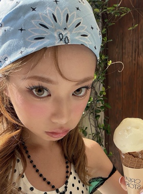 千禧辣妹美式y2k腰果花头巾女街头潮流嘻哈方巾多功能方丝巾嘻哈