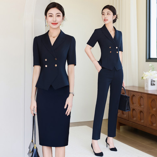 2026夏季新款薄款短袖西装套装女