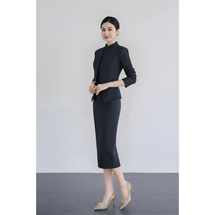 2026秋季新款时尚西装套装女简约法式单排多扣优雅西装连衣裙套装